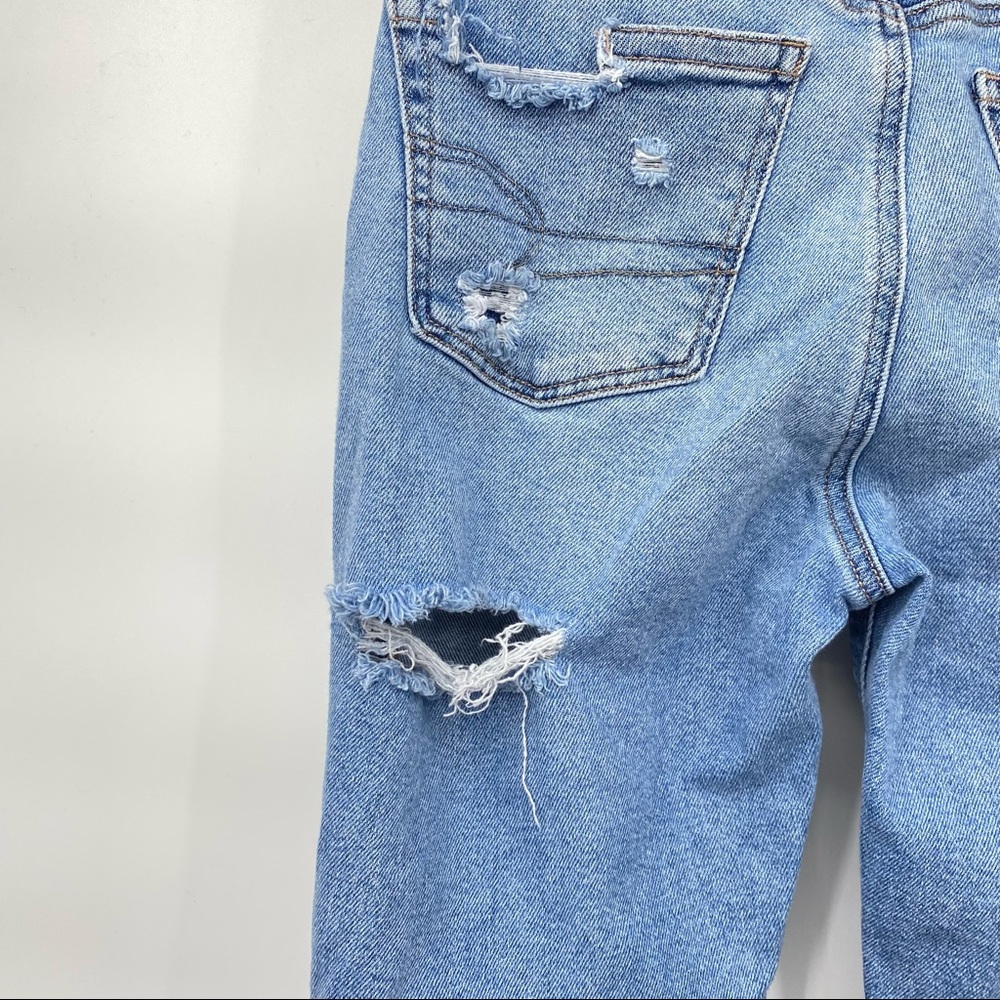 American Eagle Light Wash Distressed Mom Jean - Picture 3 of 11